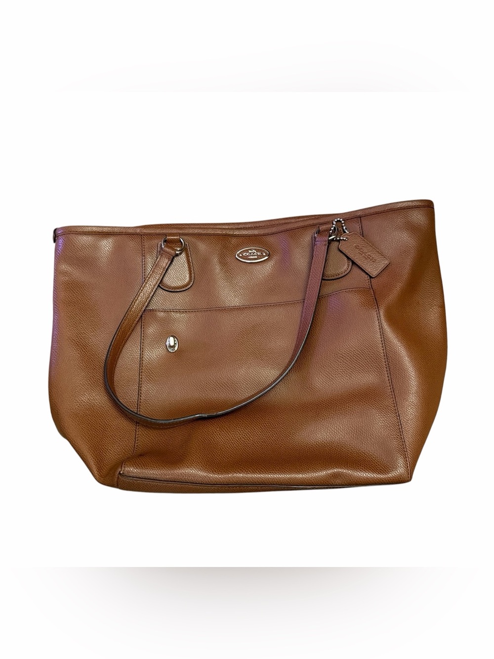 Coach Brown Pebbled Leather Shoulder Tote
